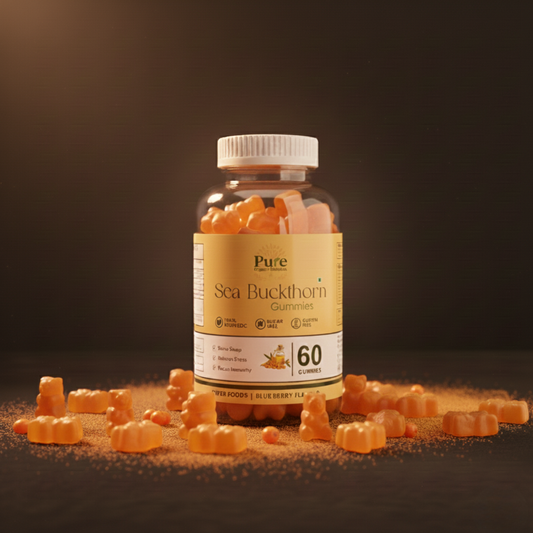 Pure Organics Australia Sea Buckthorn Gummies | 60 Gummies | Skin, Hair & Wellness Support
