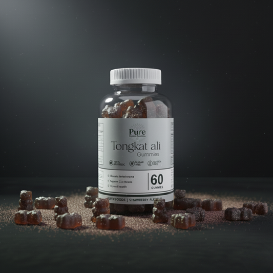 Pure Organics Australia Tongkat Ali Gummies | 60 Gummies | Energy, Strength & Vitality Support